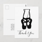 Carte Postale Cute Ballet Dancer Jambes & Chaussons Merci (Devant / Derrière)
