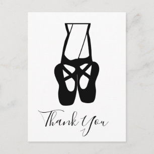 Carte Postale Cute Ballet Dancer Jambes & Chaussons Merci