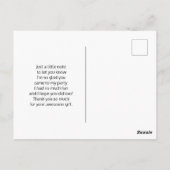 Carte Postale Cute Ballet Dancer Jambes & Chaussons Merci (Dos)