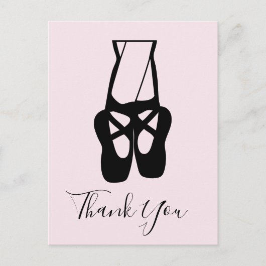 Carte Postale Cute Ballet Dancer Jambes & Chaussons Merci (Devant)