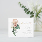 CARTE POSTALE CUTE BALLOON FLORAL GRAD FAIRE-PART (Debout devant)