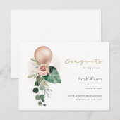 CARTE POSTALE CUTE BALLOON FLORAL GRAD FAIRE-PART (Devant / Derrière)