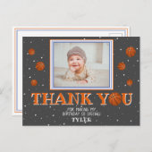 Carte Postale Cute Basketball Balls Chalkboard Photo Merci (Devant / Derrière)