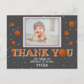 Carte Postale Cute Basketball Balls Chalkboard Photo Merci (Devant)