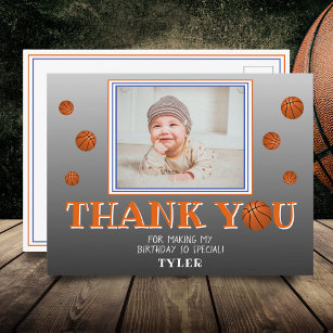 Carte Postale Cute Basketball Balls Chalkboard Photo Merci