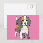 Carte Postale Cute Beagle (Devant / Derrière)