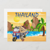 Carte Postale Cute Bear Tuk Thaïlande Beach (Devant / Derrière)