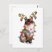 Carte Postale Cute Birman Chat Funny Noël Cadeaux de Noël (Devant / Derrière)