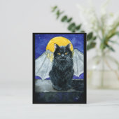 Carte postale Cute Black Cat Gargoyle Halloween (Debout devant)
