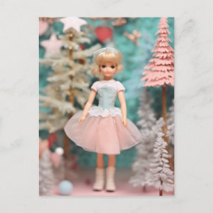 Carte Postale Cute Blond Pastel Retro Christmas Doll