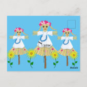 Carte Postale Cute Blonde Pigtails Scarecrow (Dos)