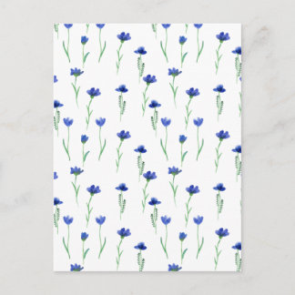 Carte Postale Cute Blue Flowers Spring Floral Card. Briefkaart