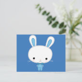 Carte Postale Cute Blue Kawaii Bunny (Debout devant)