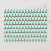 Carte Postale Cute Blue Sailboat Design pour les garçons (Devant)