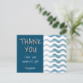 Carte Postale Cute Blue Wave Boy Merci Anniversaire (Debout devant)