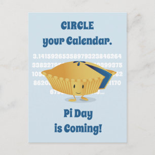 Carte Postale Cute Blueberry Pie Pi Day