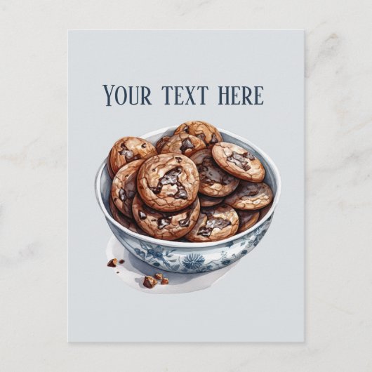 Carte Postale Cute bol de cookies ajouter du texte entreprise (Devant)