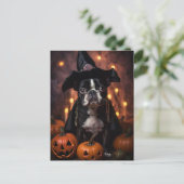 Carte Postale Cute Boston Terrier Halloween (Debout devant)
