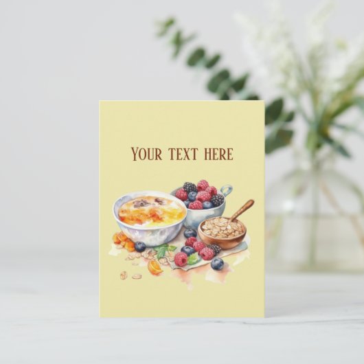 Carte Postale Cute Breakfast lovers ajouter du texte (Debout devant)