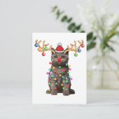 Carte Postale Cute britannique Shorthair Chat Funny Noël (Debout devant)