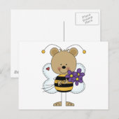 Carte Postale cute bumble bee bear (Devant / Derrière)