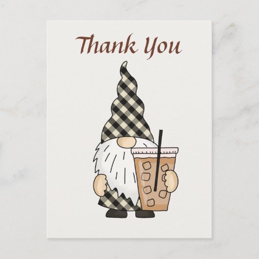 Carte Postale Cute café gnome ajouter du texte (Devant)