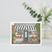 Carte Postale Cute Café House Storefront Aquarelle (Debout devant)