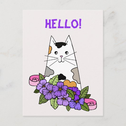Carte Postale Cute Calico Chat (Devant)