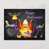 Carte Postale Cute Candy Corn Éffrayant Traite Halloween heureux (Devant)