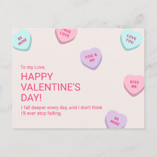 Carte Postale Cute Candy Heart Saint Valentin