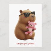 Carte Postale Cute Capybara Hugging Teddy Bear sur mesure (Devant)