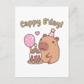 Carte Postale Cute Capybara Rainbow Birthday Cake Cappy Bday (Devant)