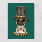 Carte Postale Cute Carlin Steampunk Chien Chien Chien Chien, tur (Devant)