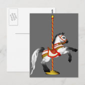 Carte Postale Cute Carousel Horse 1med (Devant / Derrière)