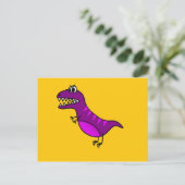 Carte Postale Cute cartoon angry purple dinosaure (Debout devant)
