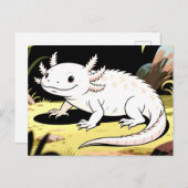 Carte Postale Cute Cartoon Axolotl  (Devant / Derrière)