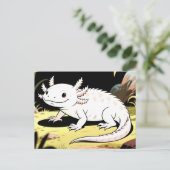 Carte Postale Cute Cartoon Axolotl  (Debout devant)