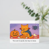 Carte Postale Cute Cartoon Cat Dressed as Little Vampire (Debout devant)
