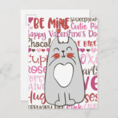 Carte Postale Cute Cartoon Chat Saint-Valentin (Devant / Derrière)