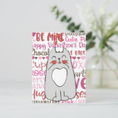 Carte Postale Cute Cartoon Chat Saint-Valentin (Debout devant)