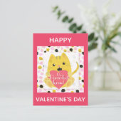 Carte Postale Cute Cartoon Chat Saint-Valentin (Debout devant)