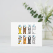 Carte Postale Cute Cartoon Chats Encarts Ici (Debout devant)