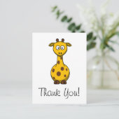 Carte Postale Cute Cartoon Giraffe Thank You Card (Debout devant)