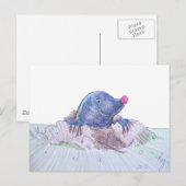 Carte Postale Cute Cartoon Mole et Molehill (Devant / Derrière)