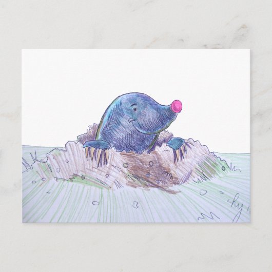 Carte Postale Cute Cartoon Mole et Molehill (Devant)