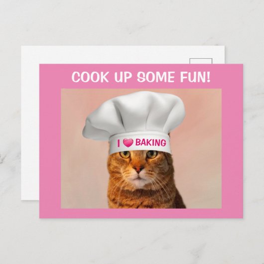 Carte postale Cute Cat Baking (Devant / Derrière)