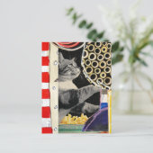 Carte Postale Cute Cat Collage multimédia mixte (Debout devant)