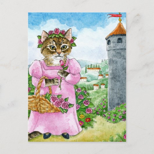 Carte Postale Cute Cat Fairy Tale Rapunzel (Devant)