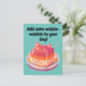 Carte Postale Cute Cat Jello Ajoutez un peu de Wibble-Wobble à v (Debout devant)
