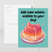 Carte Postale Cute Cat Jello Ajoutez un peu de Wibble-Wobble à v (Devant / Derrière)